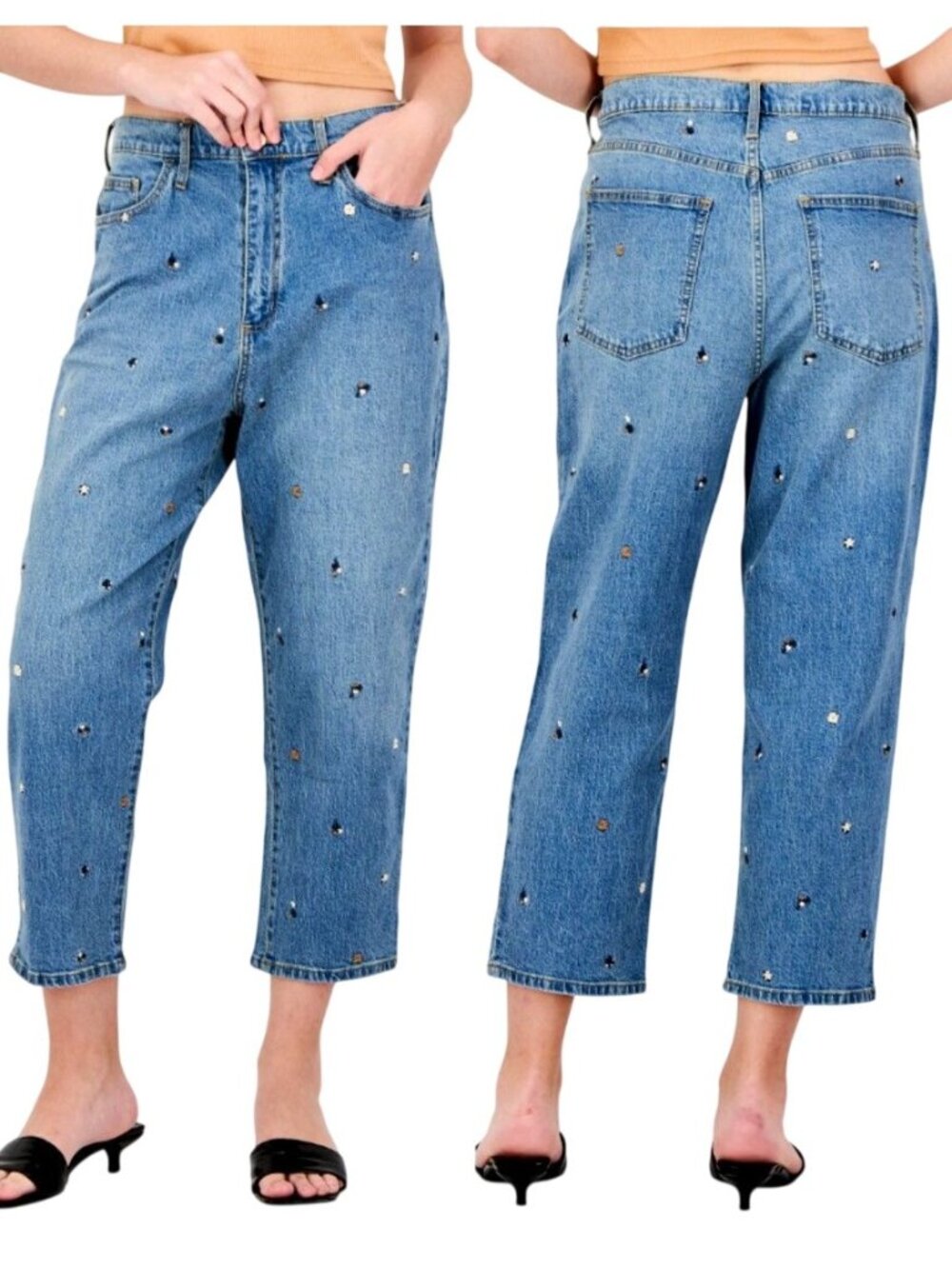 Universal Thread Embroidered Vintage Straight High Rise Denim Jeans Size 10/30R